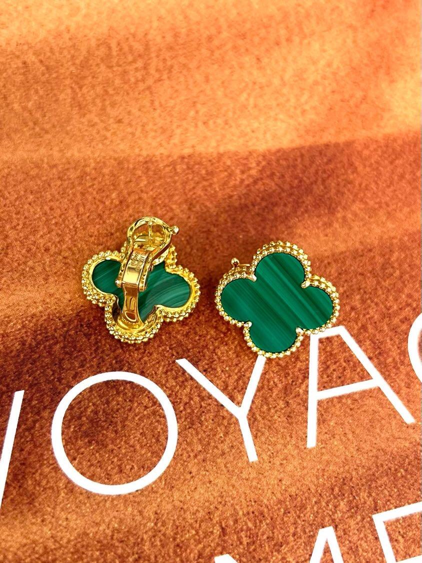 [Demi Jewelry] CLOVER LARGE (20mm) 1 MOTIFS GREENER MOP STUD EARRINGS