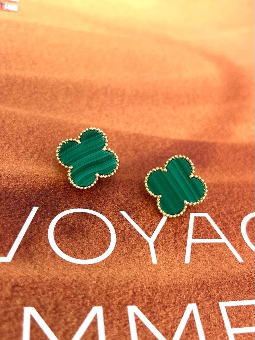 [Demi Jewelry] CLOVER LARGE (20mm) 1 MOTIFS GREENER MOP STUD EARRINGS