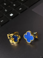 [Demi Jewelry] CLOVER LARGE (20mm) 1 MOTIFS BLUE MOP STUD EARRINGS