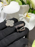 [Demi Jewelry]CLOVER 20MM MOTIFS DIAMOND STUD EARRINGS SILVER