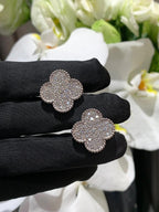 [Demi Jewelry]CLOVER 20MM MOTIFS DIAMOND STUD EARRINGS SILVER