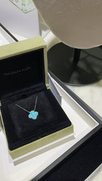 [Demi jewelry]CLOVER 15MM DIAMOND SVRES PORCELAIN  NECKLACE SILVER