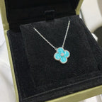 [Demi jewelry]CLOVER 15MM DIAMOND SVRES PORCELAIN  NECKLACE SILVER