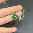 [Demi jewelry]CLOVER 15MM DIAMOND TURQUOISE NECKLACE