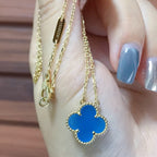 [Demi jewelry]CLOVER 15MM BLUE AGATE NECKLACE