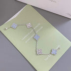 [Demi jewelry] CLOVER 5 MOTIF PURPLE CHALCEDONY BRACELET COLLECTION