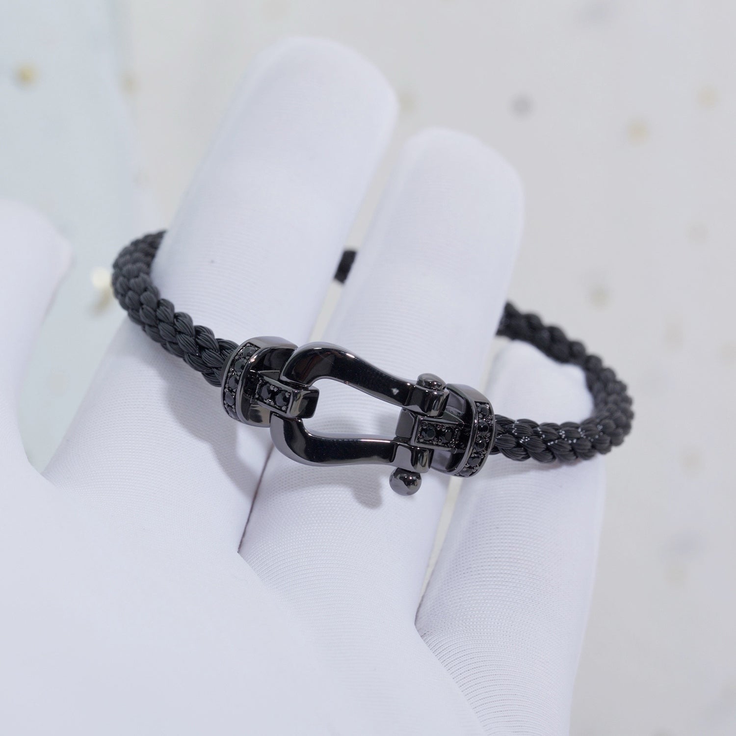 [Demi jewelry]FORCE LARGE SERIES HORSESHOE BLACK SAMURAI BRACELET