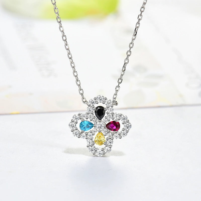 [Demi jewelry]LOOP NECKLACE FULL MOTIF DIAMOND 16MM MULTIPLE COLORS