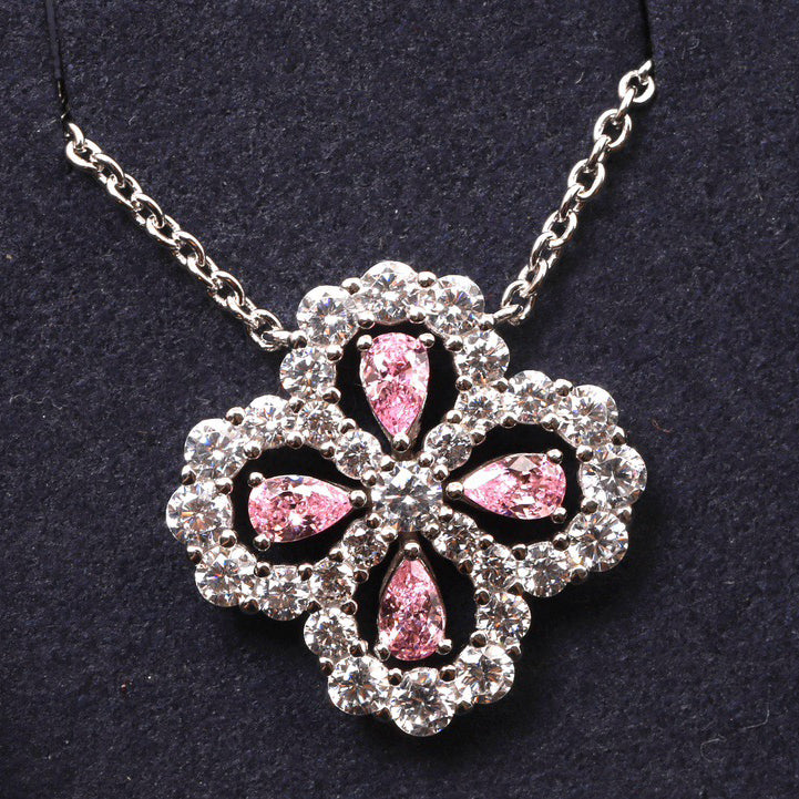 [Mystic]LOOP NECKLACE FULL MOTIF DIAMOND 16MM MULTIPLE COLORS