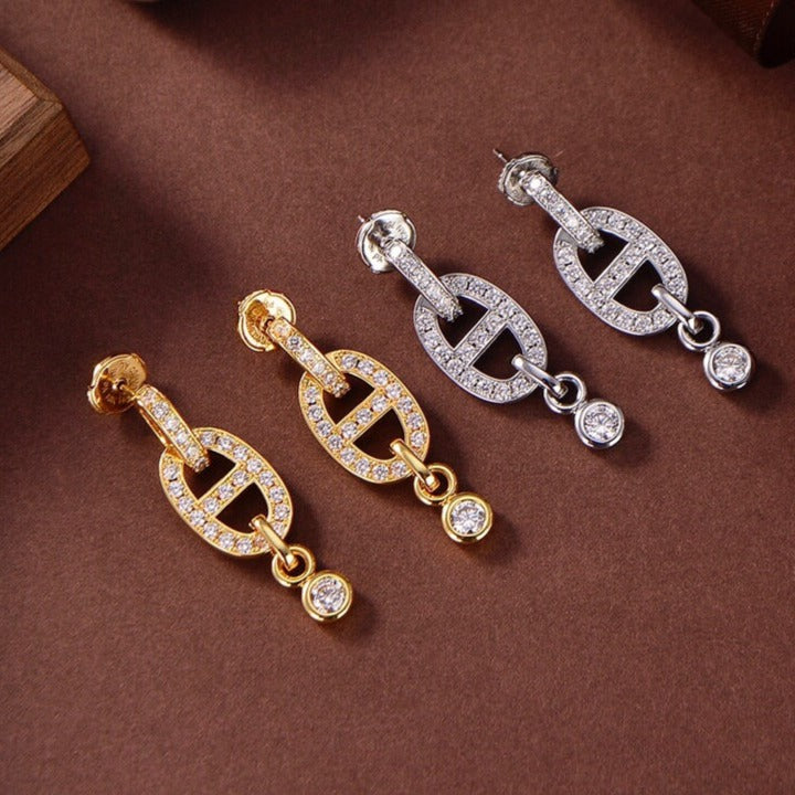 [Demi jewelry]HM CHAINE DIAMOND EARRINGS