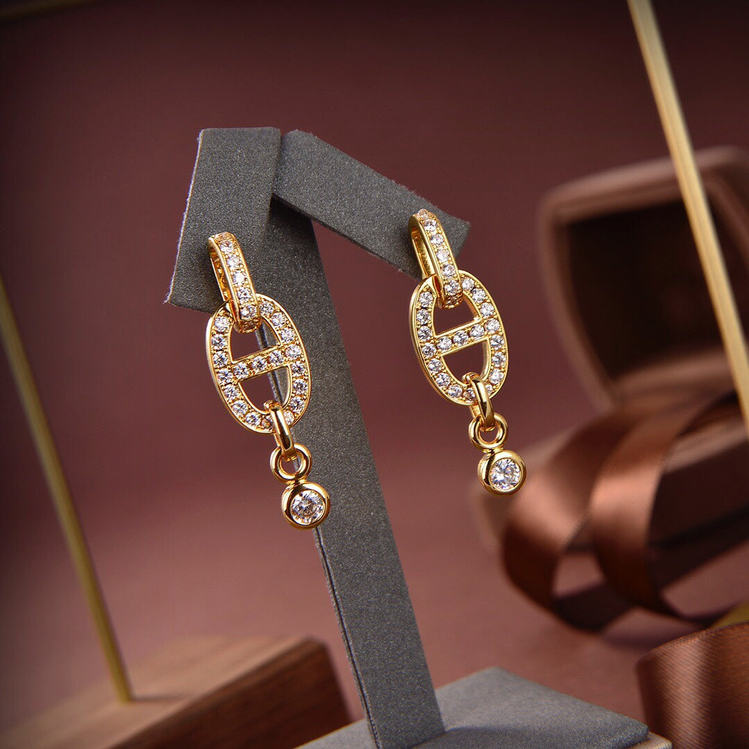 [Demi jewelry]HM CHAINE DIAMOND EARRINGS