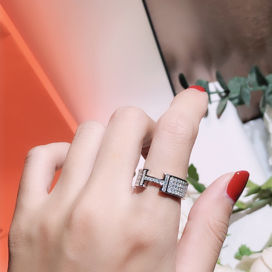 [Demi jewelry]H RING FULL DIAMOND