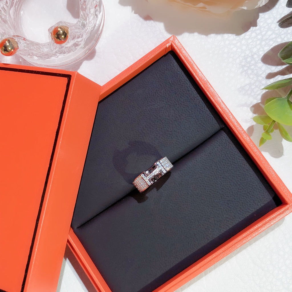 [Demi jewelry]H RING FULL DIAMOND