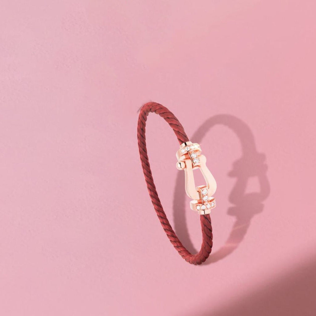 [Demi jewelry]FORCE 10 HALF DIAMOND PINK GOLD RED CORDERI LARGE AND MEDIUM MODEL