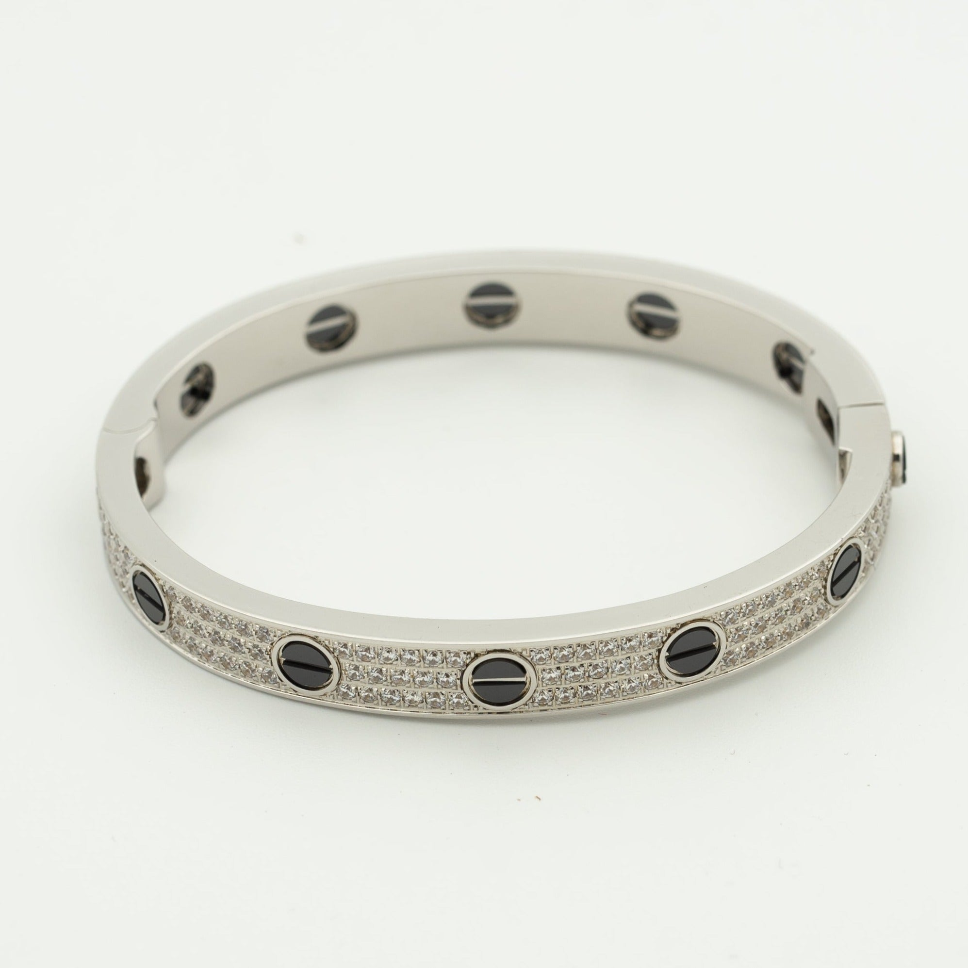 [Demi jewelry]LOVE BRACELET 6.1MM DIAMOND-PAVED CERAMIC