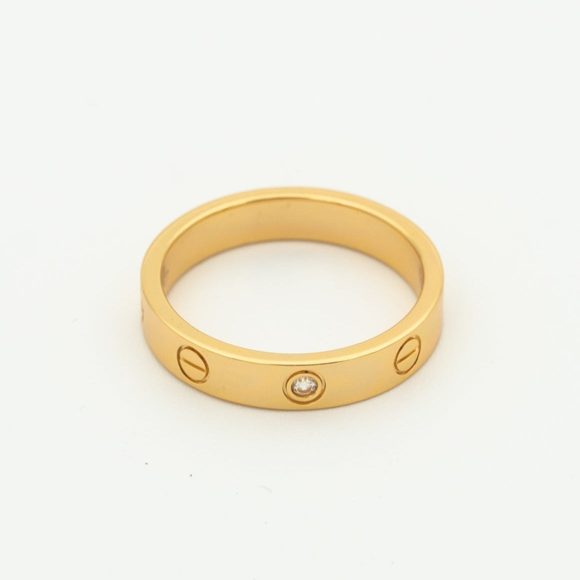 [Demi jewelry]LOVE RING 4MM 1 DIAMOND PINK GOLD
