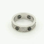 [Demi jewelry]LOVE RING 5.5MM DIAMONDS PAVED CERAMIC