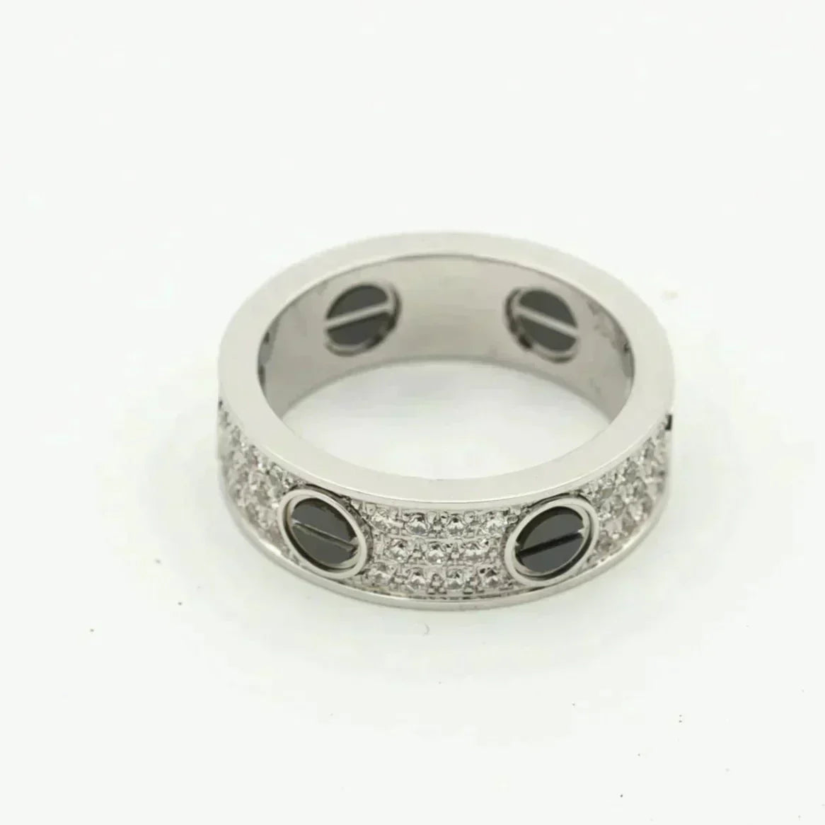 [Demi jewelry]LOVE RING 5.5MM DIAMONDS PAVED CERAMIC