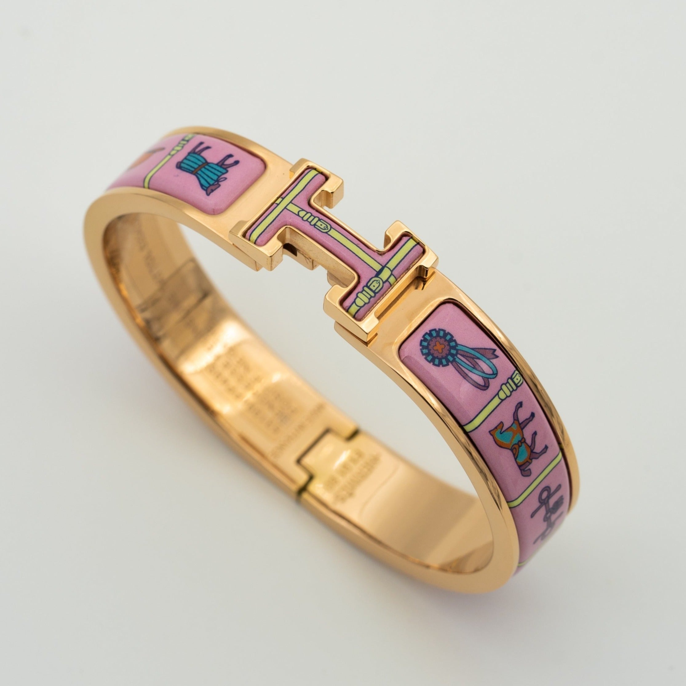[Demi jewelry]H PINK GOLD BRACELET PINK CERAMIC