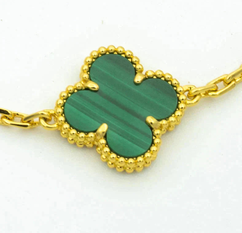 [Demi jewelry] CLOVER 5 MOTIF MALACHITE BRACELET COLLECTION