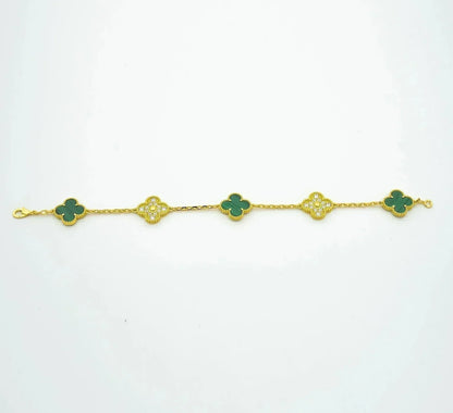 [Mystic] CLOVER 5 MOTIF MALACHITE BRACELET COLLECTION