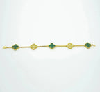 [Demi jewelry] CLOVER 5 MOTIF MALACHITE BRACELET COLLECTION-new