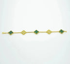 [Demi jewelry] CLOVER 5 MOTIF MALACHITE BRACELET COLLECTION