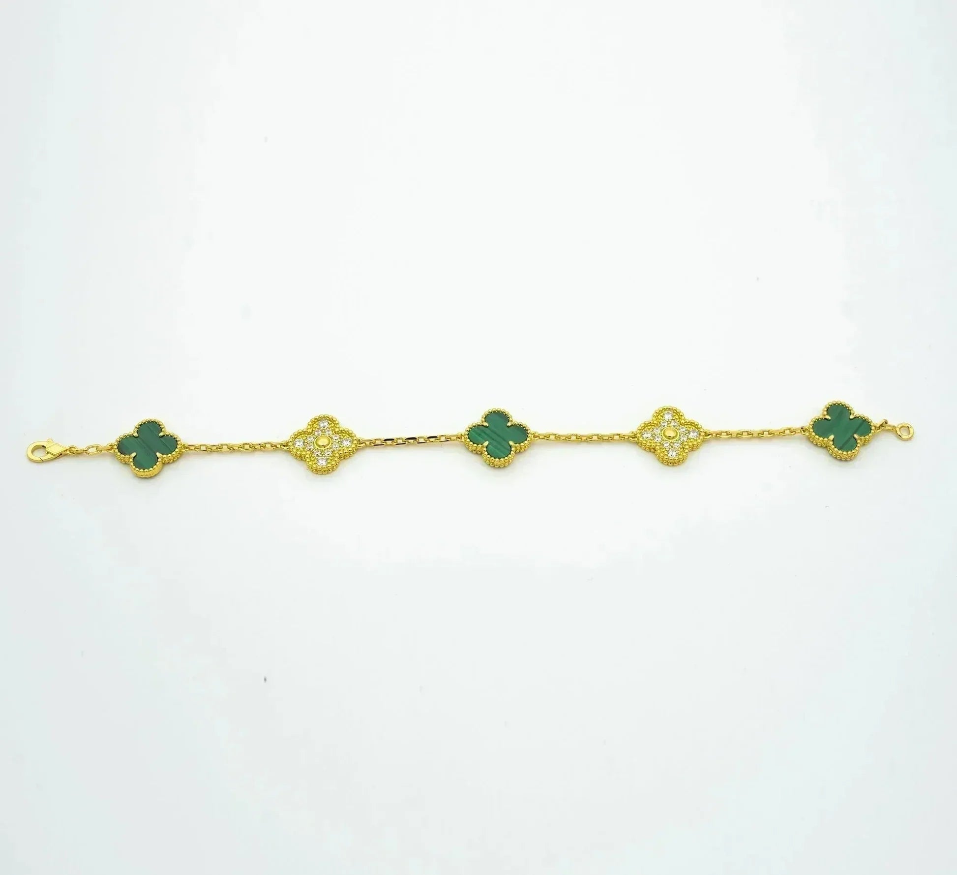 [Demi jewelry] CLOVER 5 MOTIF MALACHITE BRACELET COLLECTION