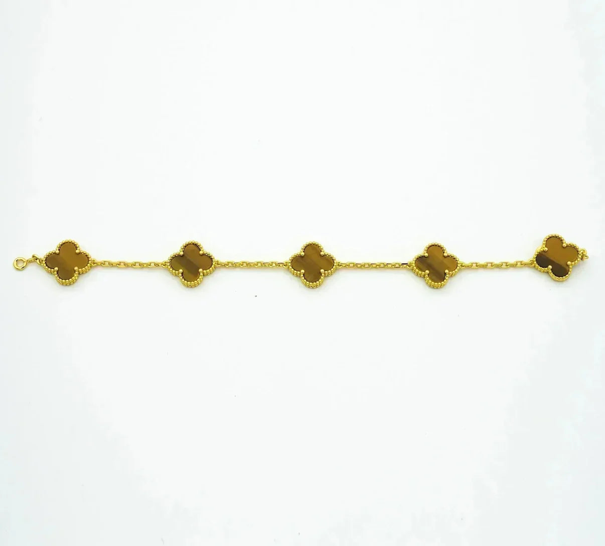 [Demi jewelry] CLOVER 5 MOTIFS TIGER EYE BRACELET COLLECTION