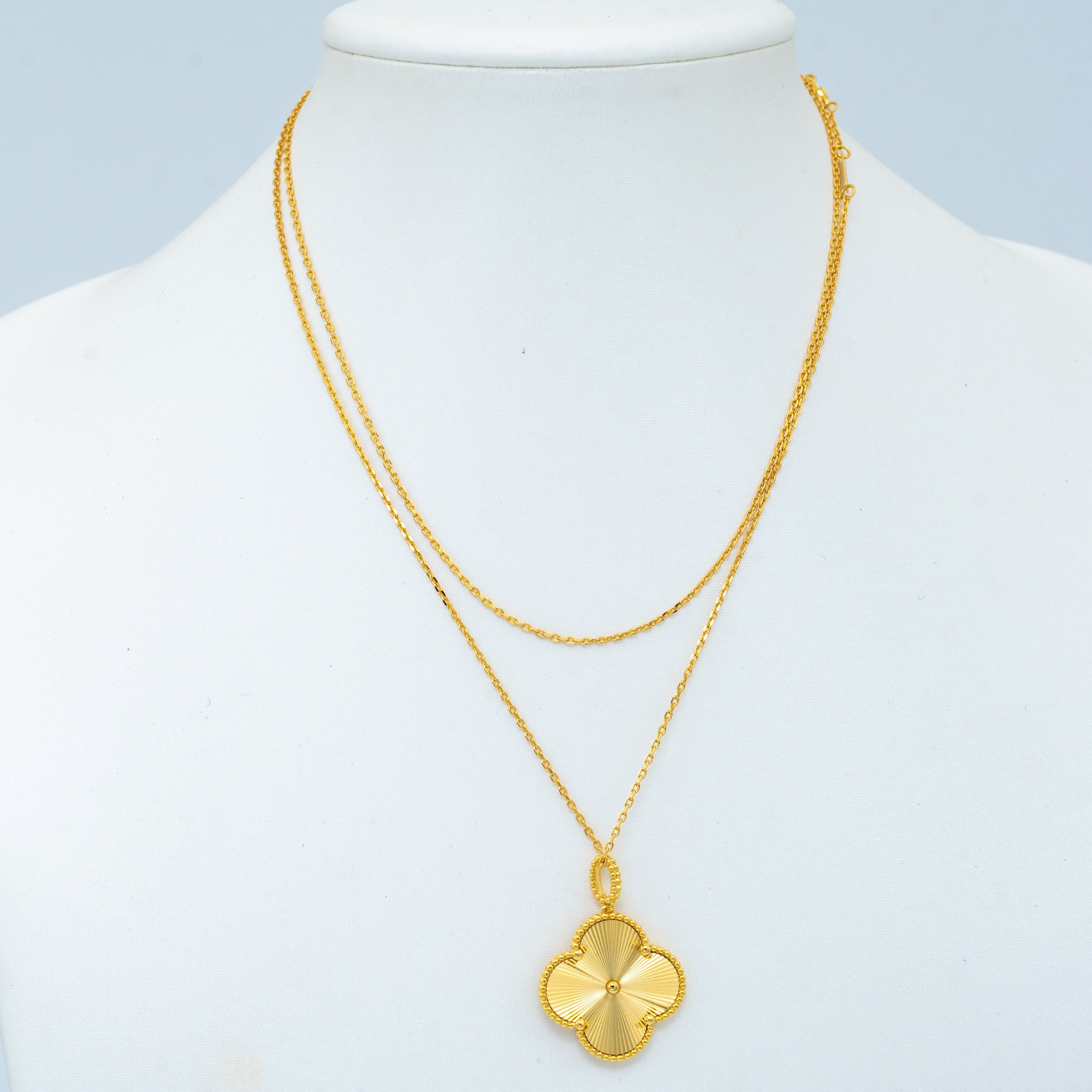 [Demi jewelry]CLOVER 25MM PEDANT NECKLACE GOLD