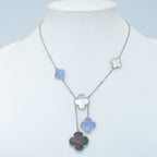 [Demi jewelry]CLOVER MOP CHALCEDONY NECKLACE SILVER 6 MOTIF