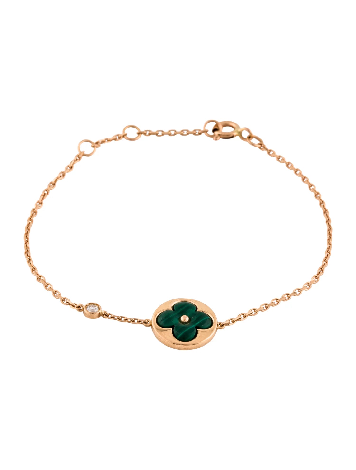 [Demi jewelry]SUN MALACHITE 1 DIAMOND PINK GOLD BRACELET