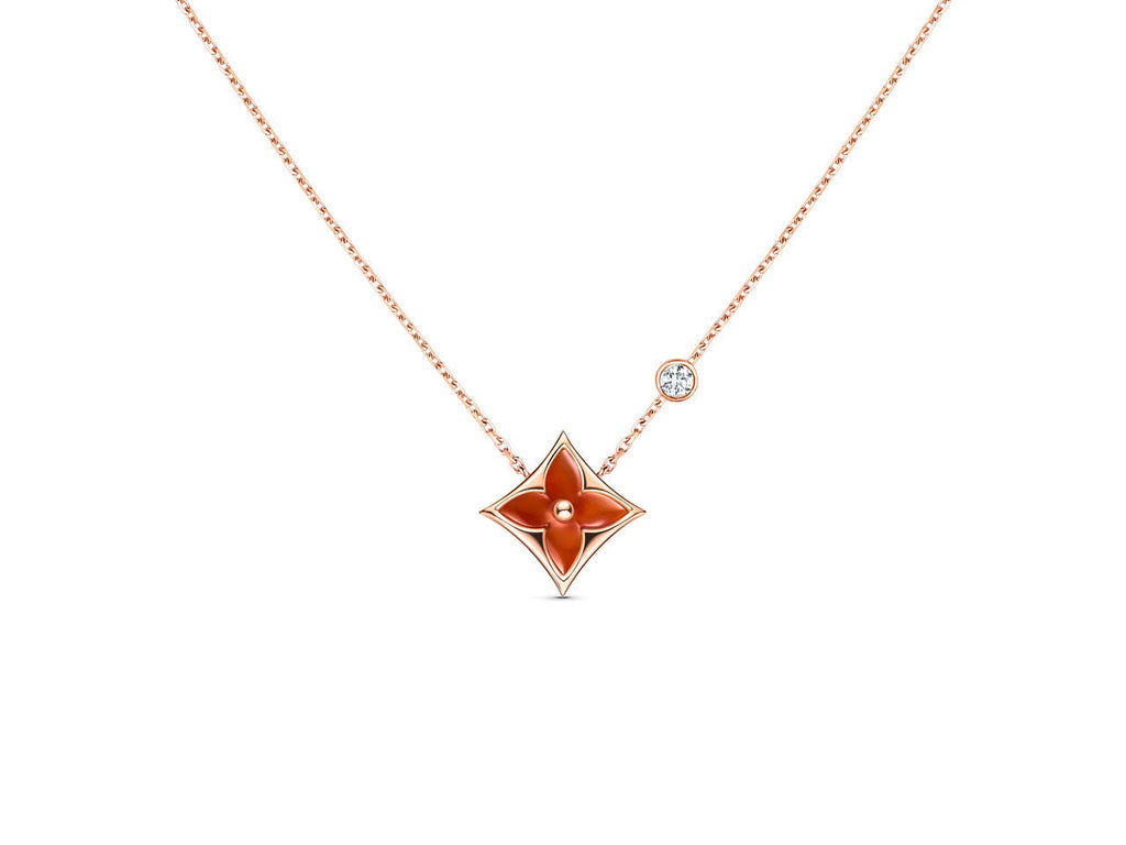 [Demi jewelry]STAR NECKLACE PINK GOLD 1 DIAMOND