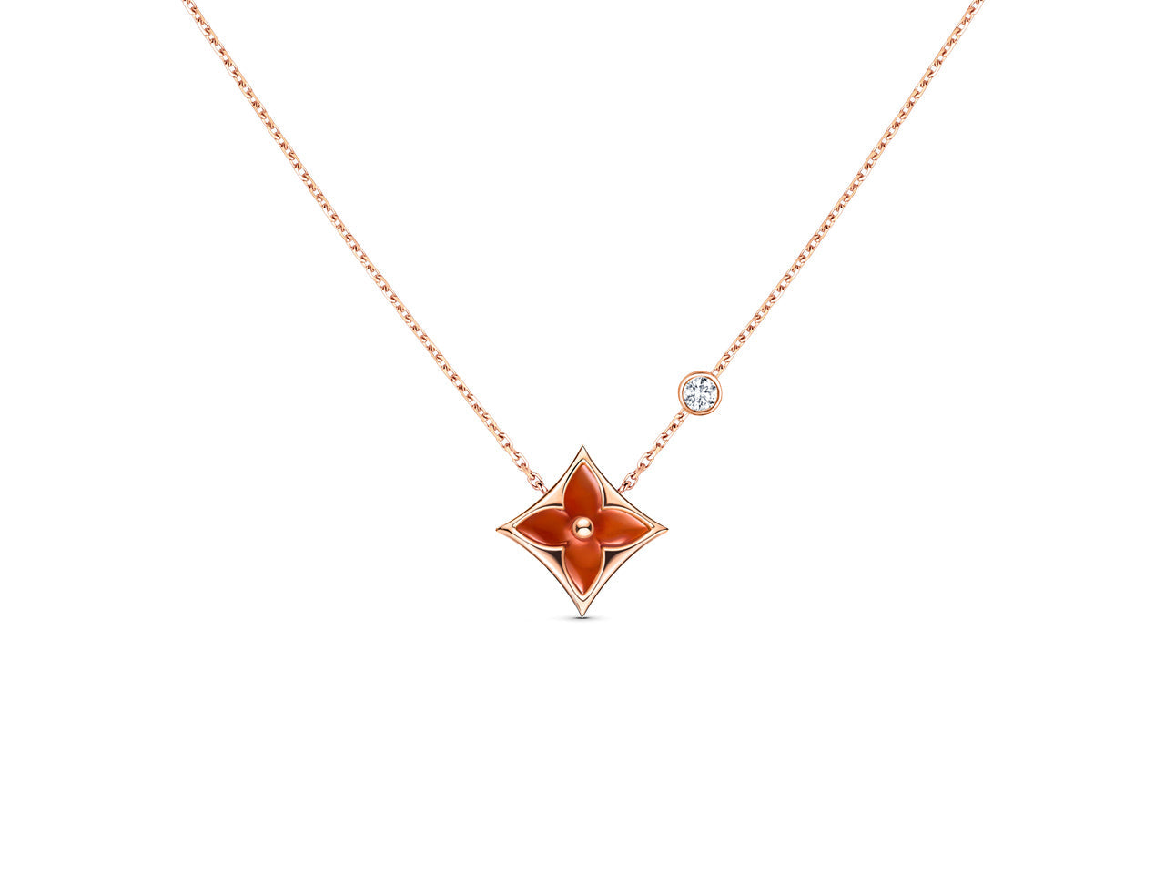 [Demi jewelry]STAR NECKLACE PINK GOLD 1 DIAMOND