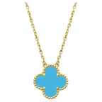 [Demi jewelry]CLOVER 15MM VINTAGE TURQUOISE NECKLACE