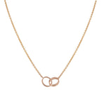 [Demi jewelry]LOVE NECKLACE DOUBLE RING PINK GOLD