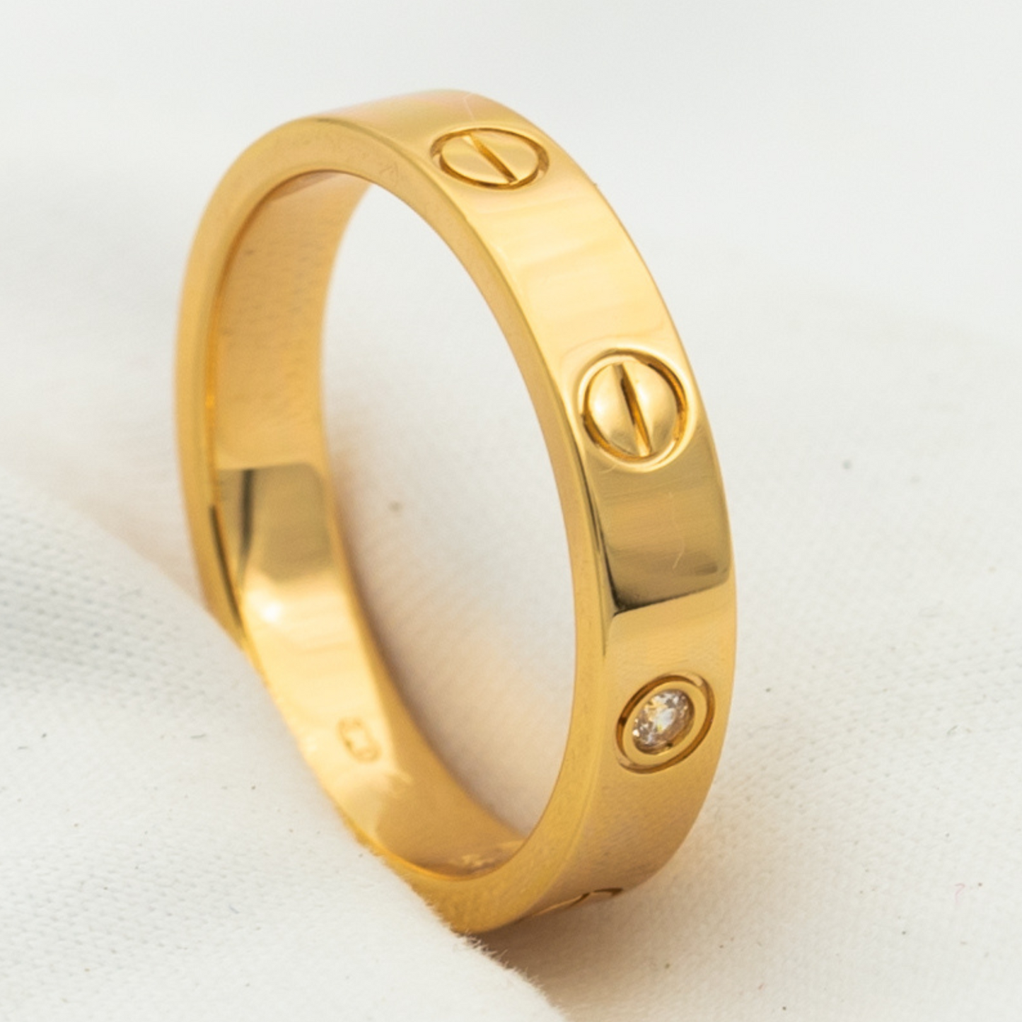[Mystic]LOVE RING 4MM 1 DIAMOND PINK GOLD