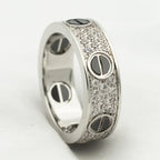 [Demi jewelry]LOVE RING 5.5MM DIAMONDS PAVED CERAMIC