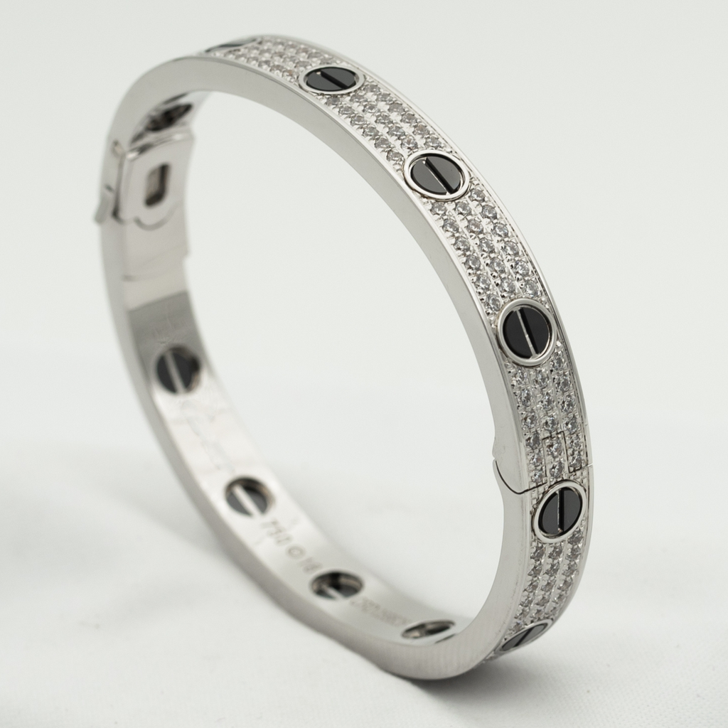[Demi jewelry]LOVE BRACELET 6.1MM DIAMOND-PAVED CERAMIC