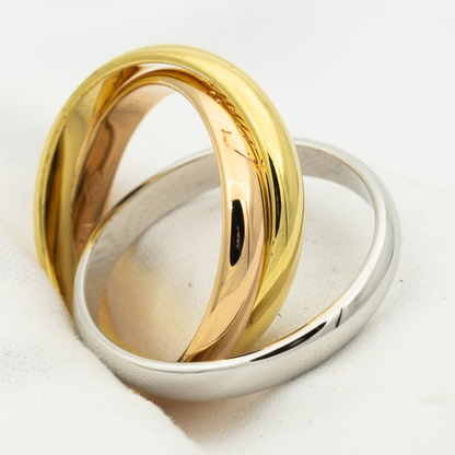 Mysitc TRINITY RING GOLD PINK GOLD SILVER