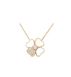 [Demi jewelry]CLOVER MOP DIAMOND ROSE GOLD NECKLACE