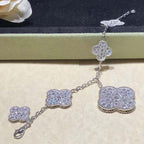 [Demi jewelry]CLOVER 6 MOTIFS SILVER DIAMOND BRACELET