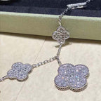 [Demi jewelry]CLOVER 6 MOTIFS SILVER DIAMOND BRACELET