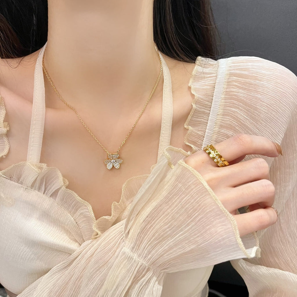 [Demi jewelry]FLOWER DIAMOND NECKLACE