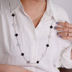 [Demi jewelry]CLOVER 20 MOTIFS ONYX DIAMOND SILVER