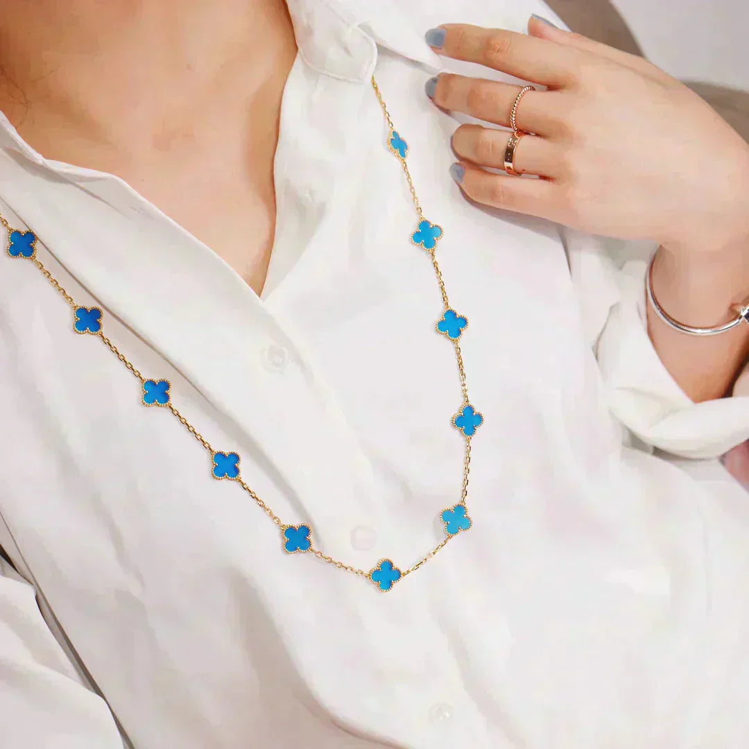 [Demi jewelry]CLOVER 20 MOTIFS TURQUOISE GOLD