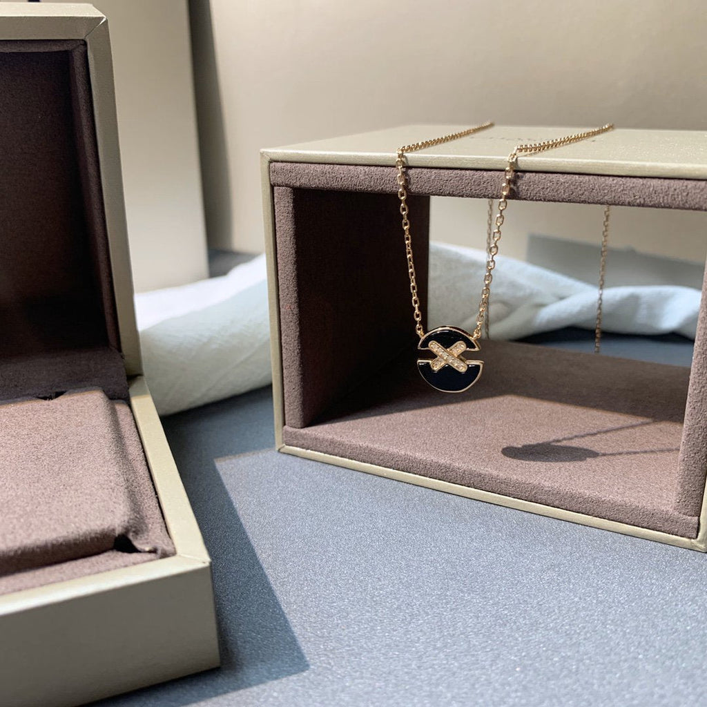 [Demi jewelry]JEUX DE PINK GOLD DIAMOND NECKLACE