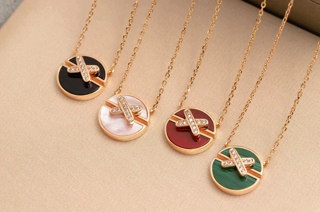 [Demi jewelry]JEUX DE ROSE GOLD DIAMOND NECKLACE