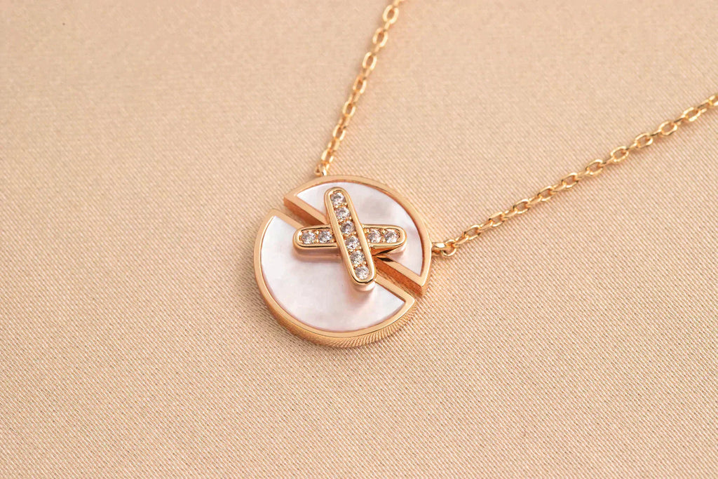 [Demi jewelry]JEUX DE ROSE GOLD DIAMOND NECKLACE