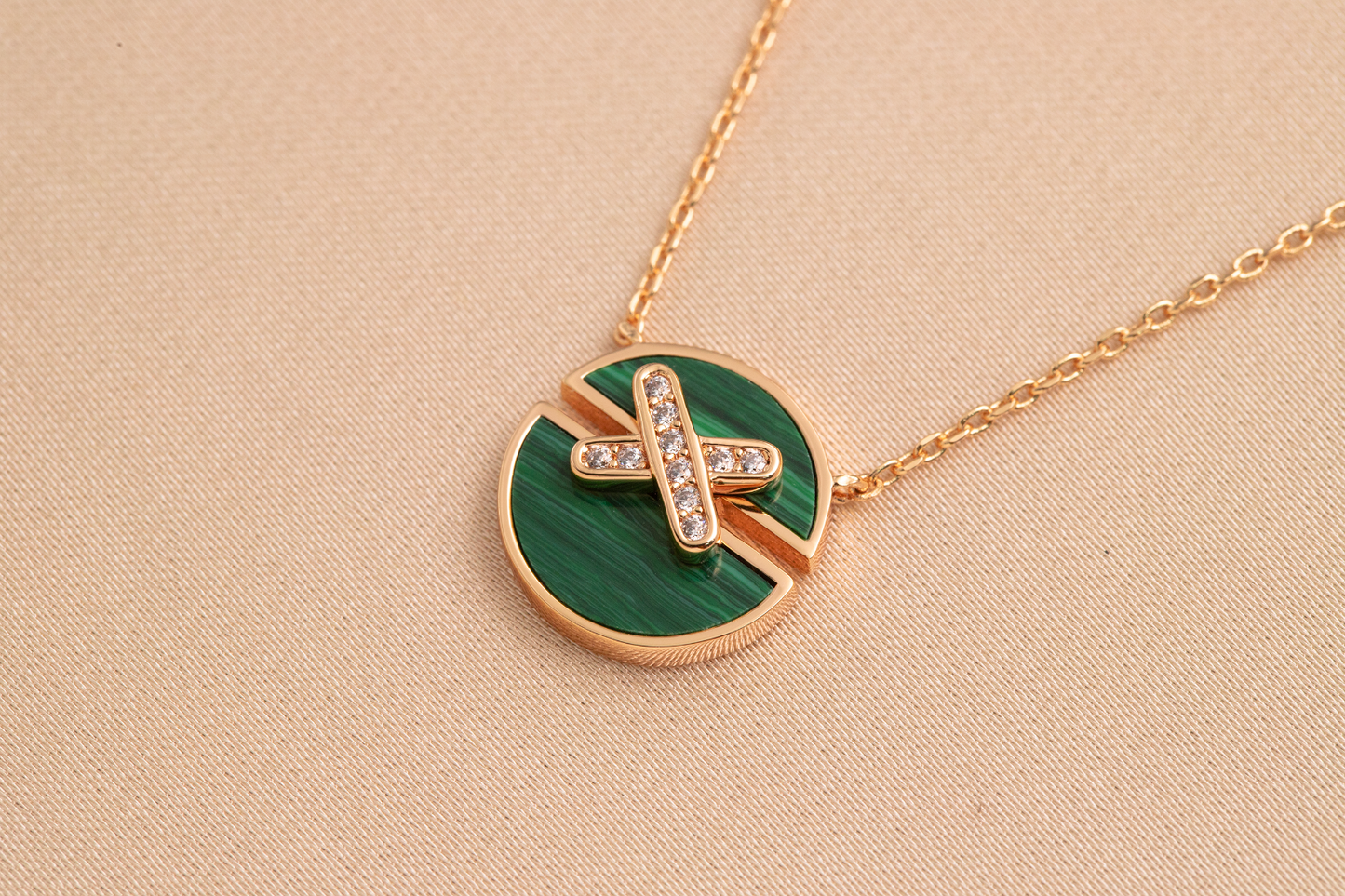 [Mystic]JEUX DE PINK GOLD DIAMOND NECKLACE